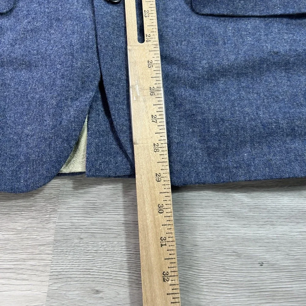 Patrick James Blazer Mens 38S Blue Wool Cashmere Sport Coat Lanificio di Pray‎